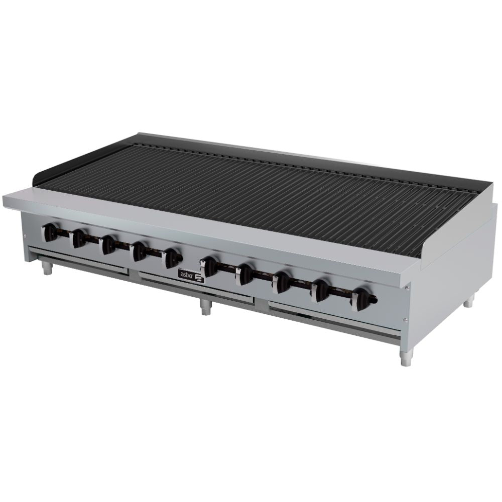 ASADOR ASBER AERB-60 | Asador | Gas | 10 Quemadores | Acero Inoxidable | Restaurante Hotel Churrasquería Bistró Cafetería | Comida Parrilla Quemadores Cocina Industrial Cocción Carne Cortes Desmontable Asar Asada Piloto Manifold Hierro Fundido Nivelador Cocción Alimento Mariscos Preparación Uso Rudo Negocio
