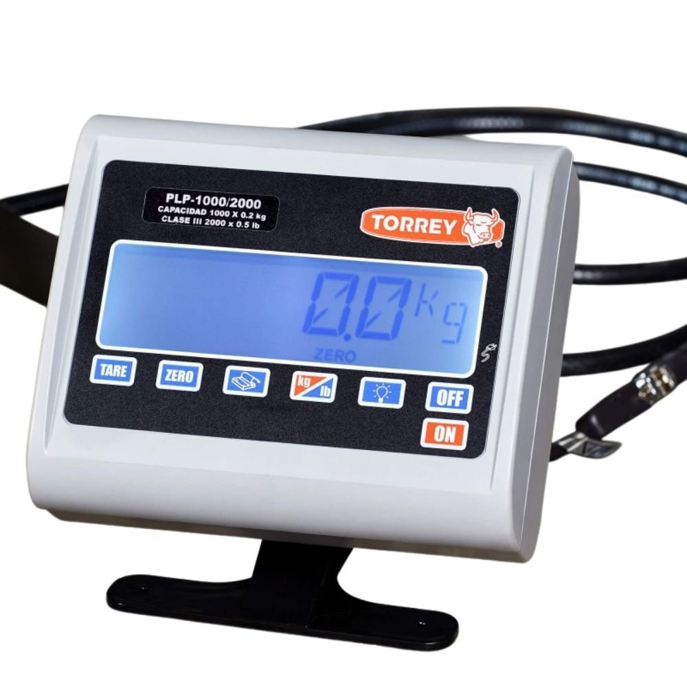 BÁSCULA ALÁMBRICA TORREY 0PLP3000-5 | Báscula Alámbrica 3000 kg Plataforma | Uso Rudo Comercial | Restaurante Bistros | Harinas Verduras Insumos