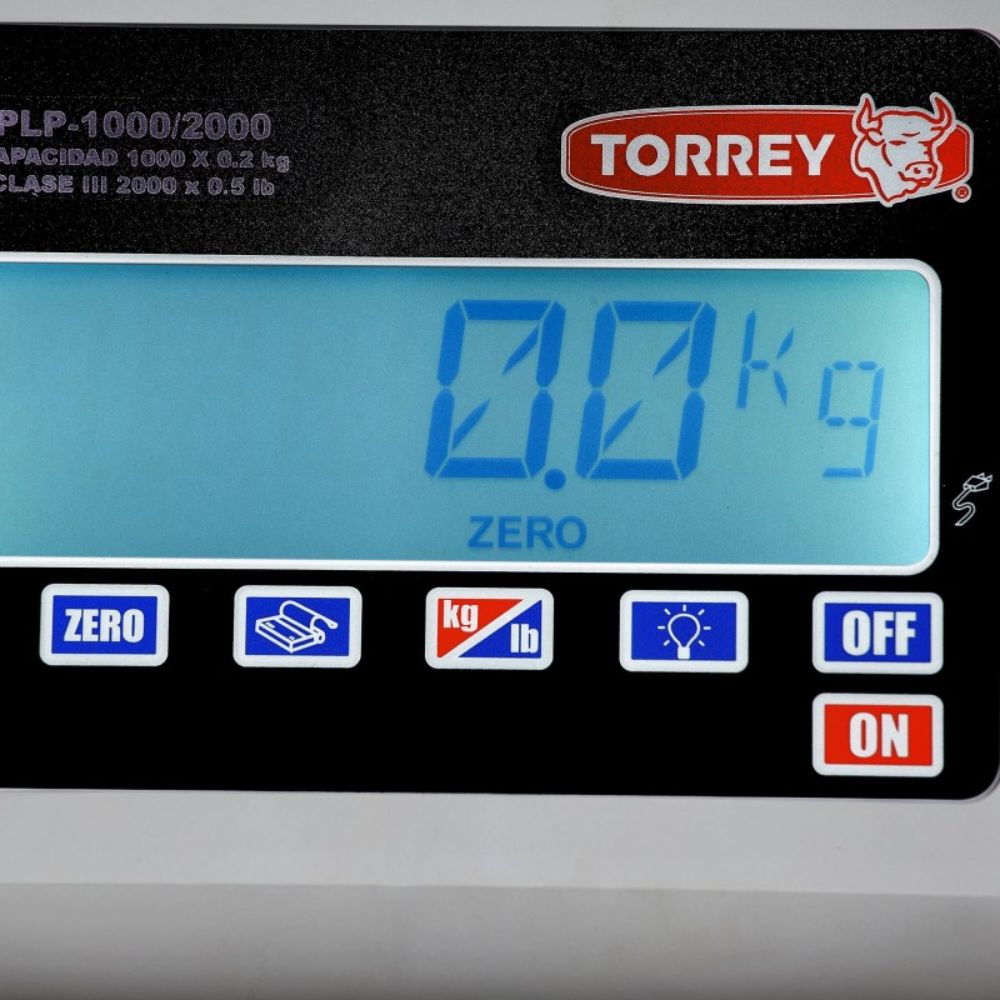 BÁSCULA ALÁMBRICA TORREY 0PLP3000-5 | Báscula Alámbrica 3000 kg Plataforma | Uso Rudo Comercial | Restaurante Bistros | Harinas Verduras Insumos