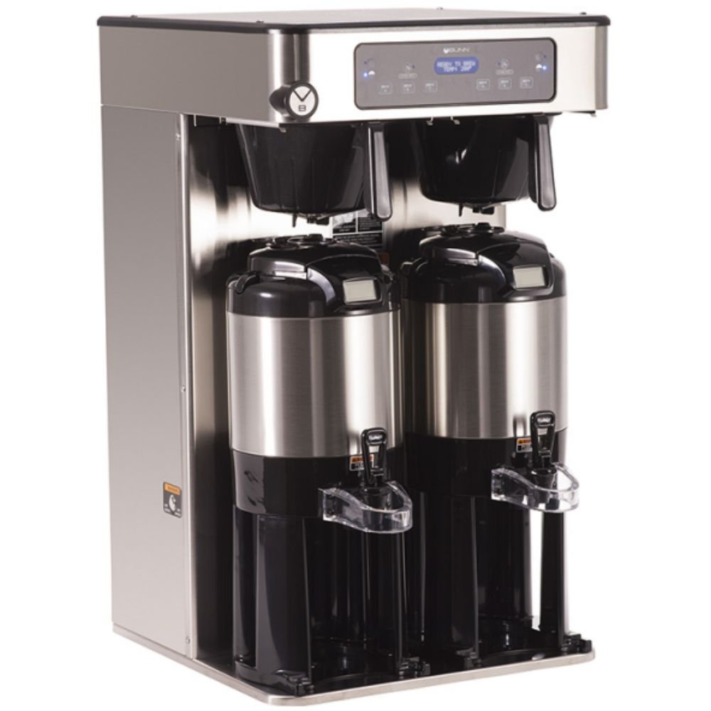 CAFETERA BUNN ICB TWIN 120/240V SST TALL 53200.0101 | Cafetera Infusión Series Twin | 5.6 Galones / 21.2 Litros | Acero y Plástico Negro | Áreas de Trabajo Oficinas | Empresa Sala de Espera Hospital Vestíbulo Restaurante Hotel Cafetería