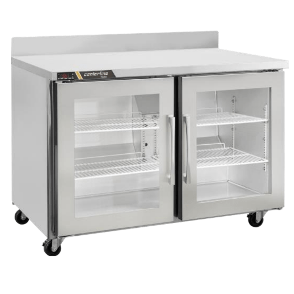 Centerline CLUC-36R-GD-WTLL Refrigerador Bajo Barra Puertas Cristal Mesa de Trabajo Abertura Izquierda - - Centerline - King Star