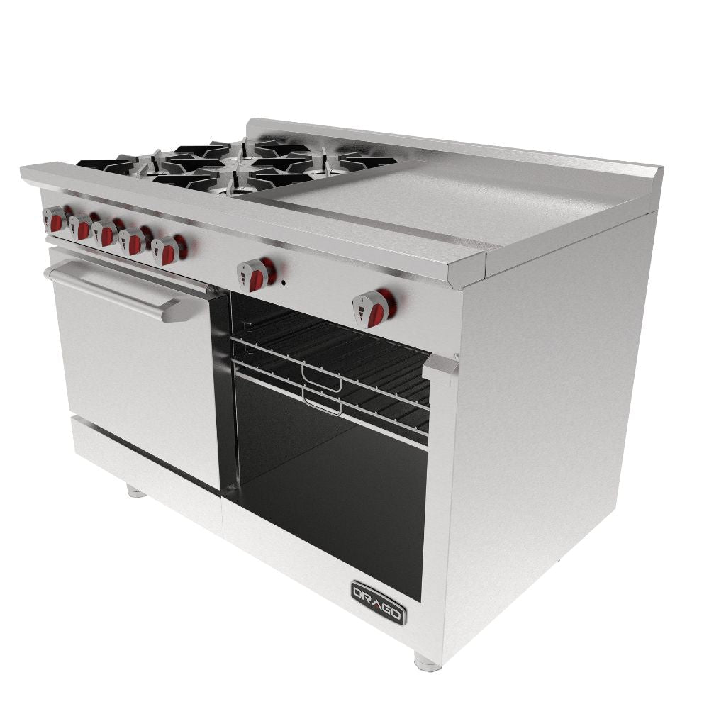 Drago CG-41 PD Estufa 4 Quemadores Horno Plancha Gratinador - - Drago - King Star
