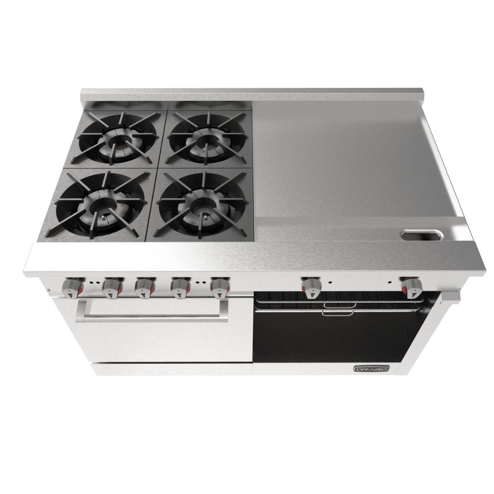 Drago CG-41 PD Estufa 4 Quemadores Horno Plancha Gratinador - - Drago - King Star