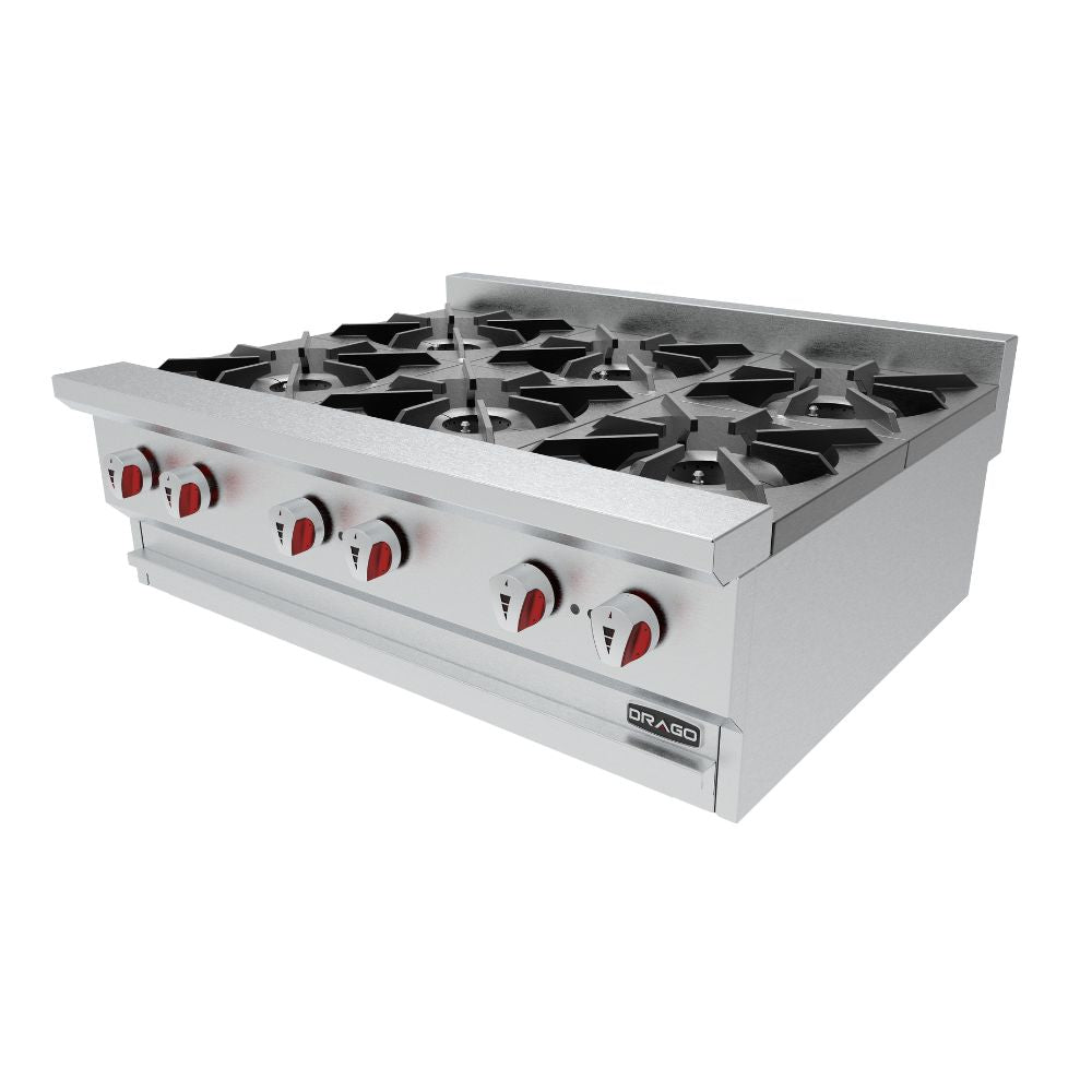 Drago CG-60 Parrilla 6 Quemadores 91.5 cm Gas Acero Inoxidable - - Drago - King Star