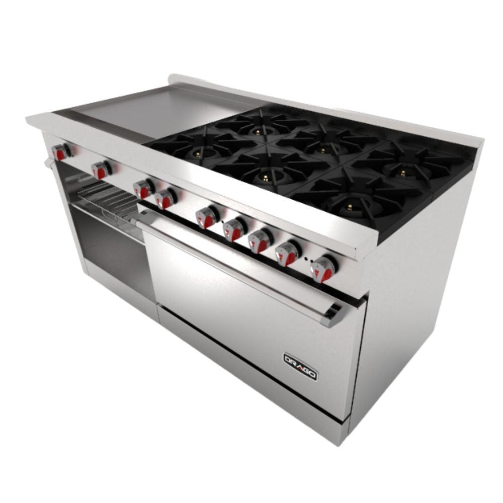Drago CG-61PD Estufa 6 Quemadores Horno Plancha Gratinador - - Drago - King Star