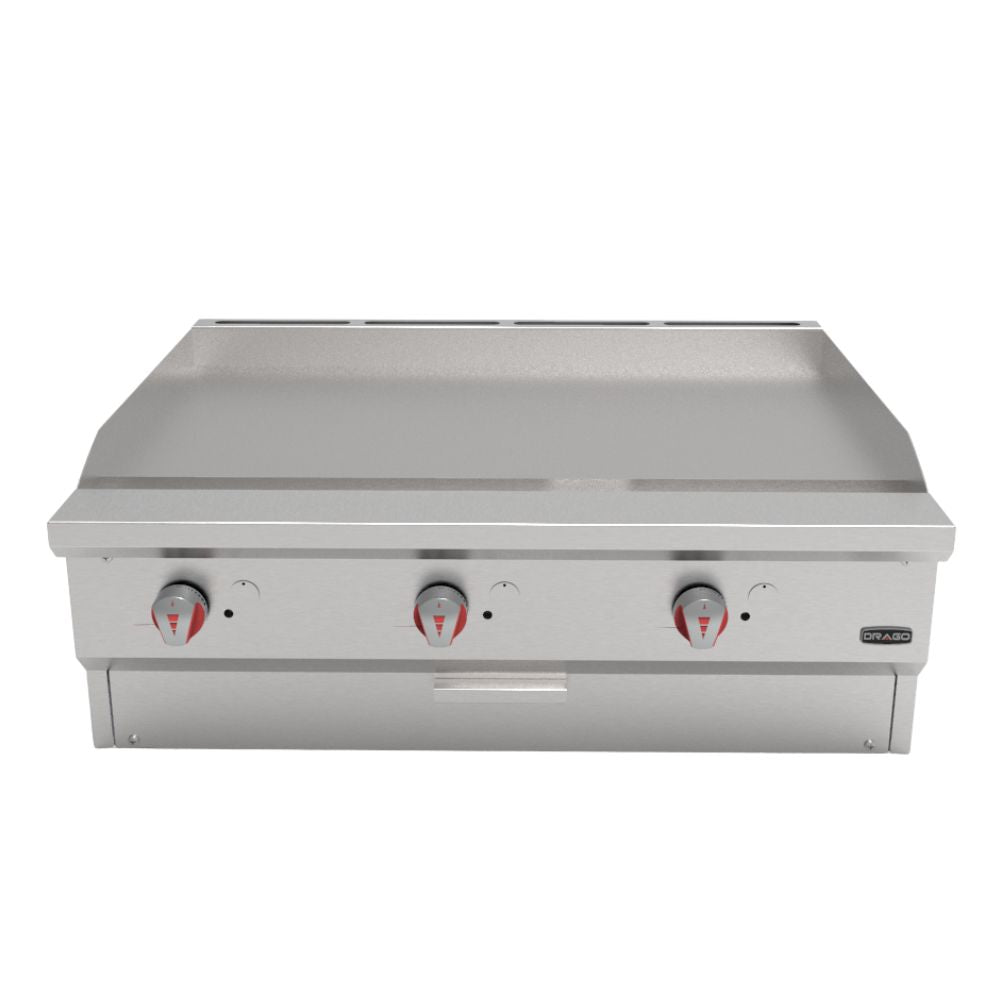 Drago PG-3 Plancha 91.5 cm Gas 3 Controles Acero Inoxidable - - Drago - King Star