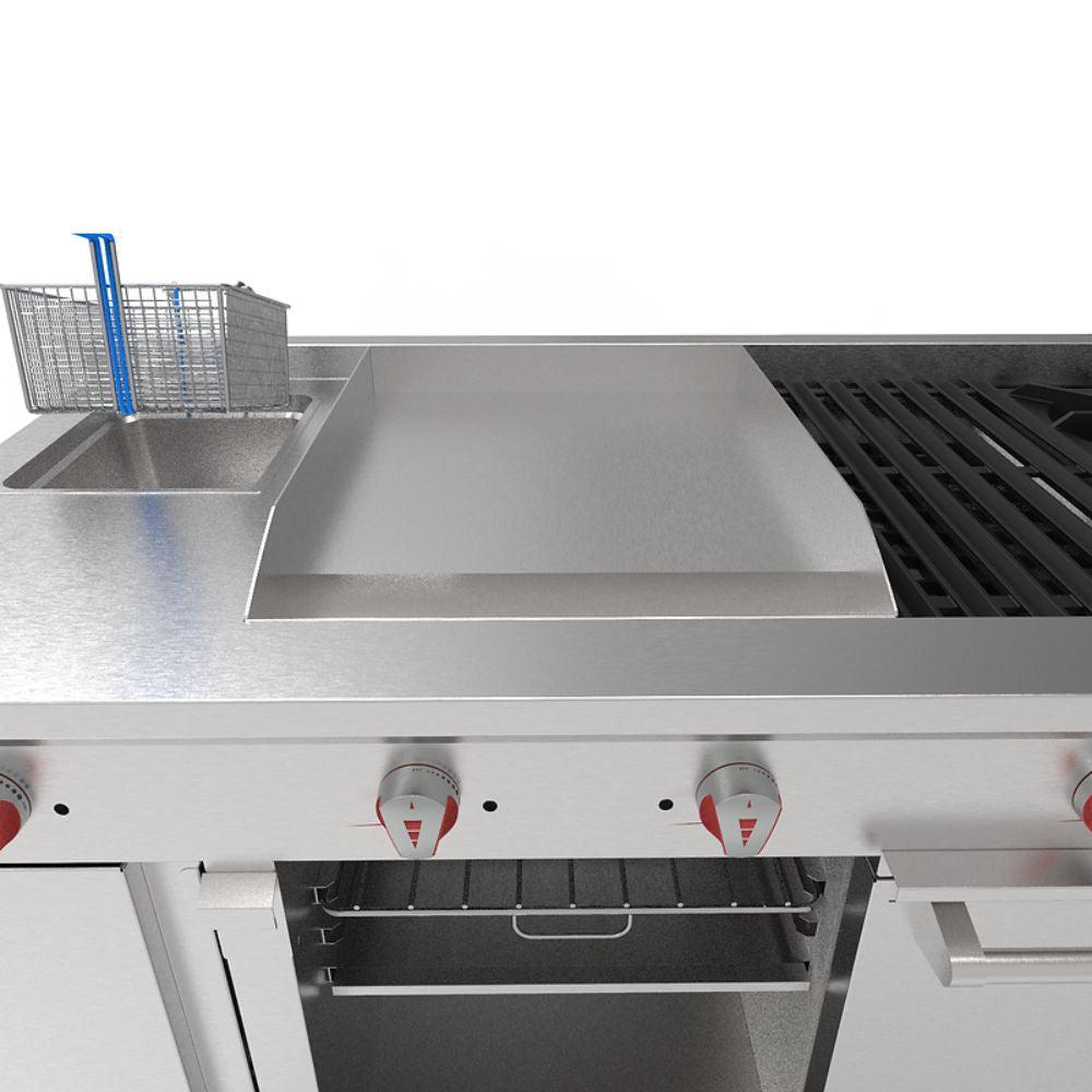 Drago UNIVFG/ S-PD Estufa 4 Quemadores Asador Freidor Gratinador Plancha 2 ft Acero Inoxidable - - Drago - King Star