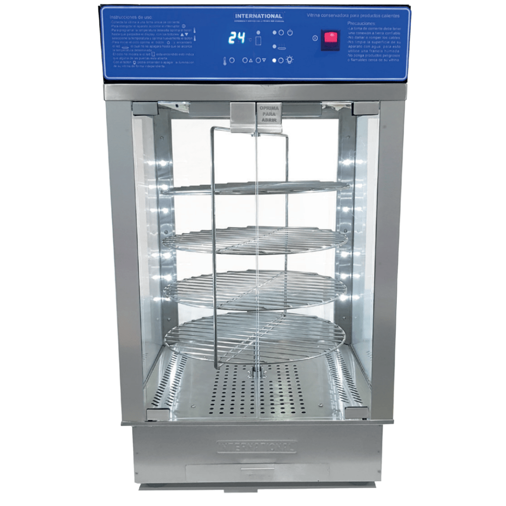 International VC-1 CM Vitrina Caliente Conservadora Pizzas Giratoria 2 x 100 W - Vitrinas / Exhibidores - International - King Star