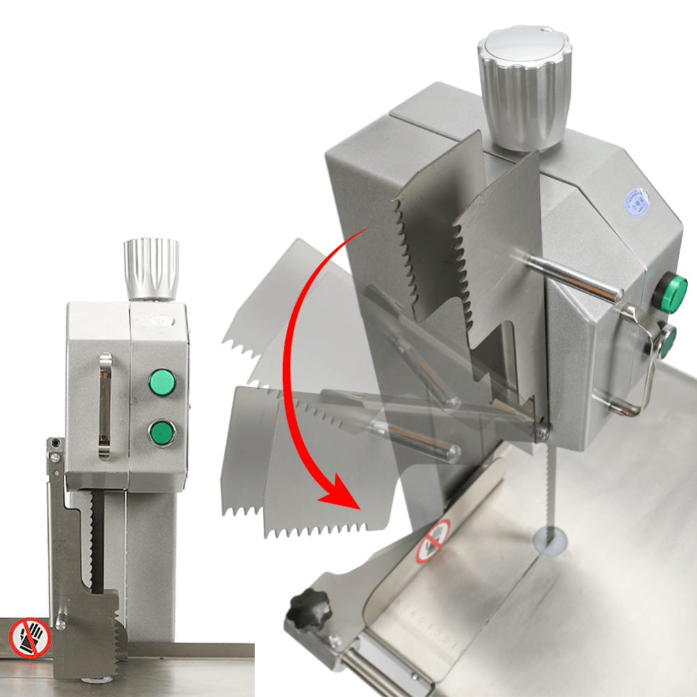 SIERRA King Star SIERRC | Sierra Carne y Hueso | 110V | Acero Inoxidable | Aluminio Fundido | Cocina Carnicería Supermercado Carne Congelada Res Puerco Pollo Pescado