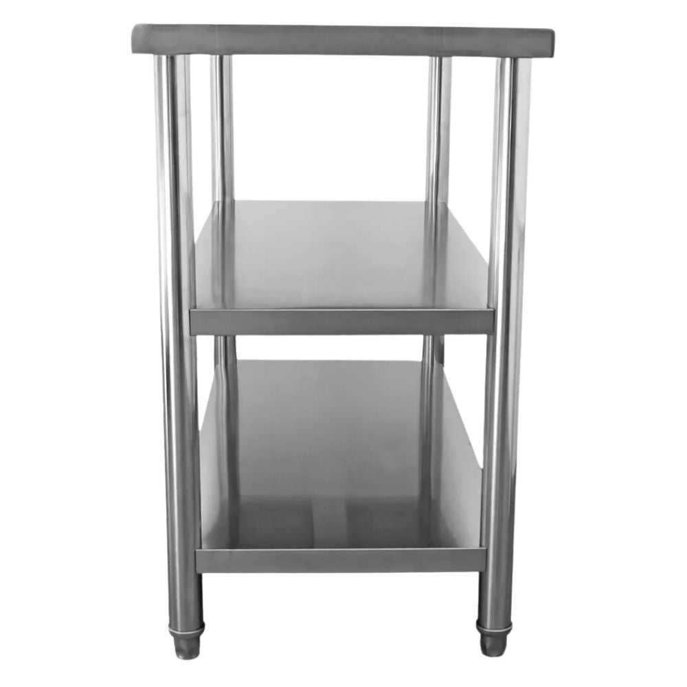 MESA King Star MLM2275465992 | Mesa Isla | Frente 110 cm | Doble entrepaño | Acero Inoxidable | Cocina Industrial Restaurante Cafetería