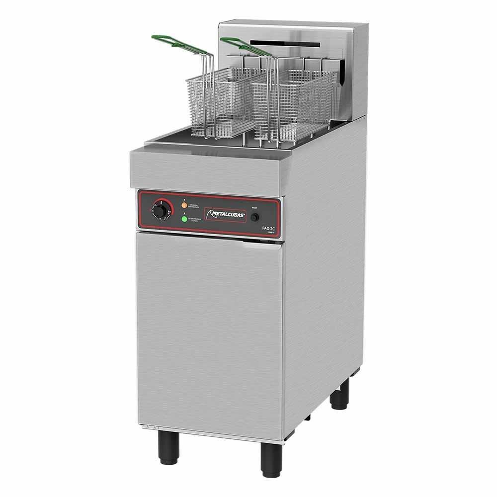 Metalcubas Fao2C Freidora Eléctrica Piso 1 Tina 2 Canastillas 25 Lts. Acero Inoxidable 220 V - Freidoras - Metalcubas - King Star