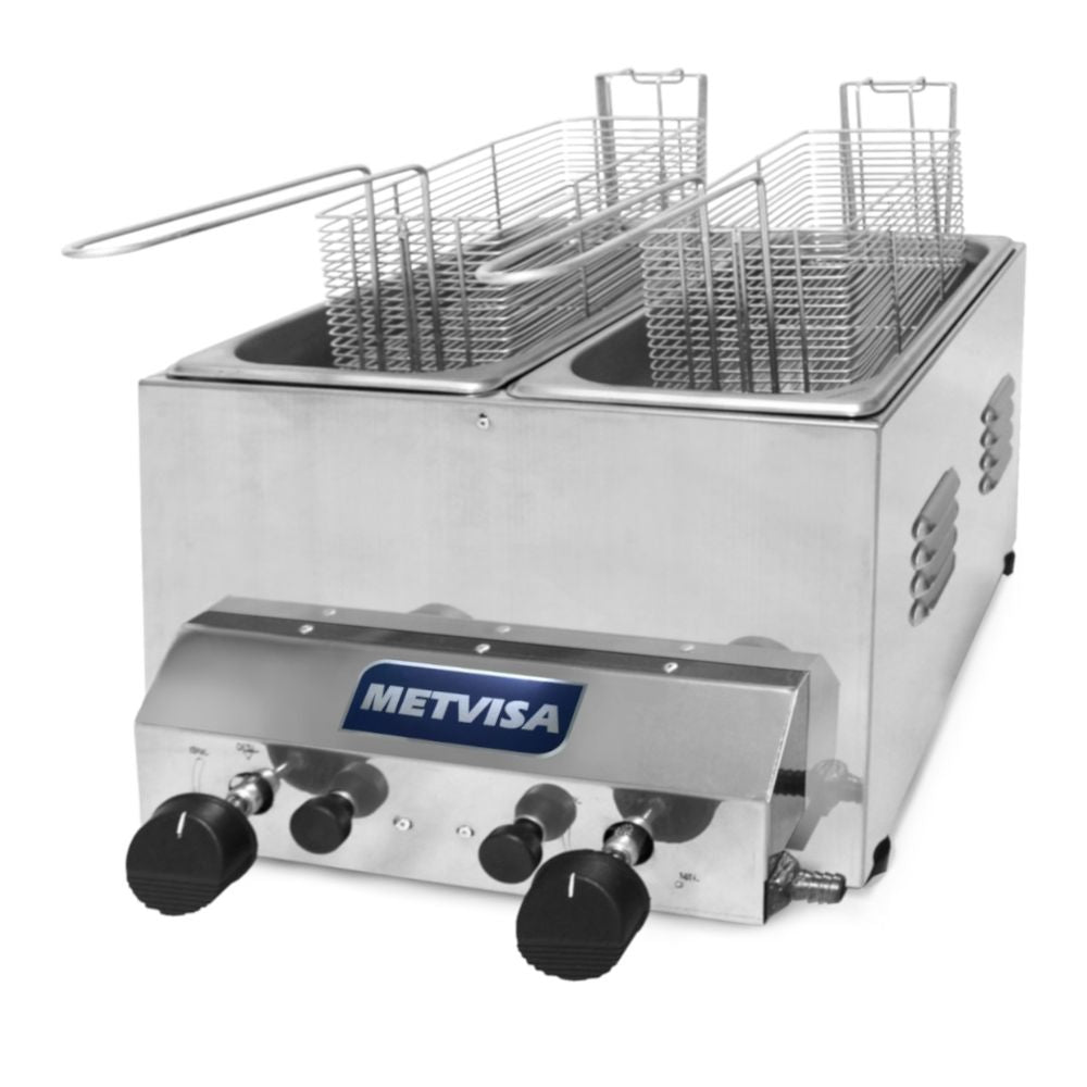 Metvisa MTA-FG-3D Freidor Gas 6 Litros 2 Canastillas Restaurante Cocina Económica Freír Alimentos Freidores Alitas Papas A la Francesa Salchipulpos Pollo Snacks. King Star. Envíos seguros a todo México. Cotiza hoy mismo.