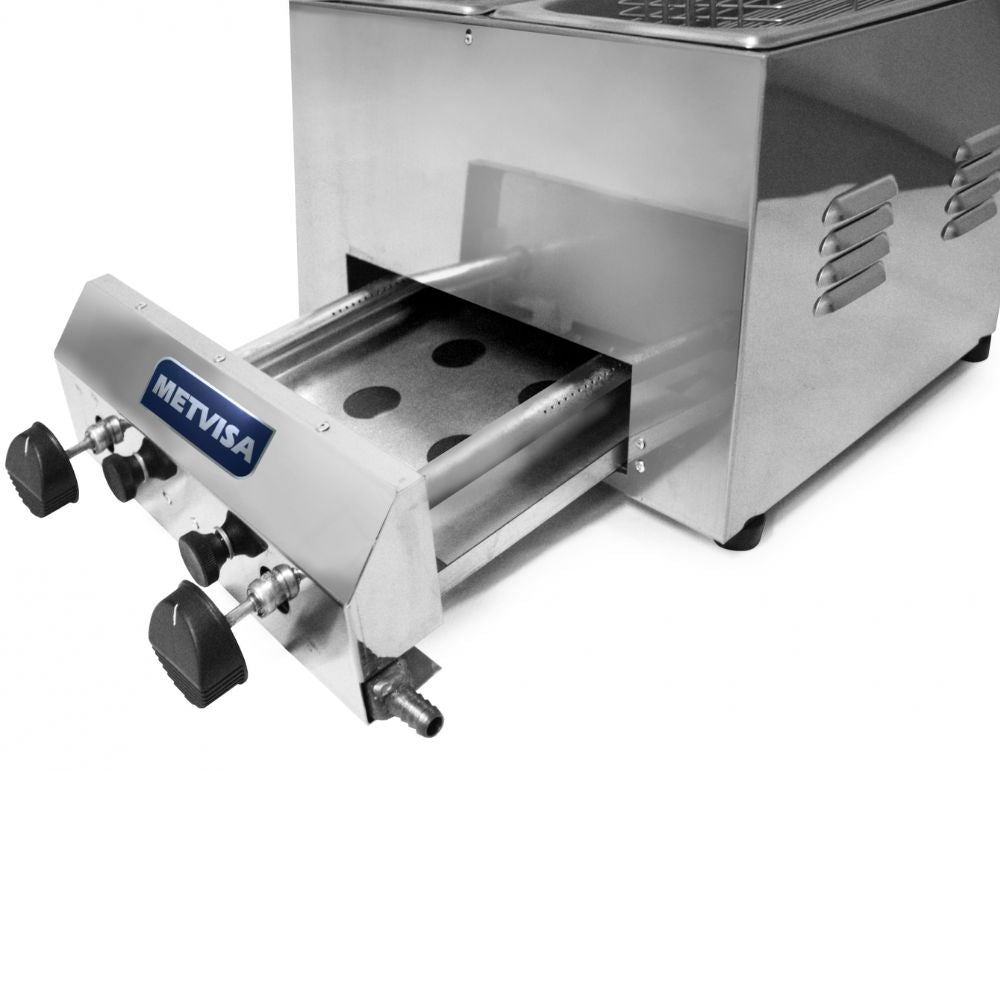 Metvisa MTA-FG-3D Freidor Gas 6 Litros 2 Canastillas Restaurante Cocina Económica Freír Alimentos Freidores Alitas Papas A la Francesa Salchipulpos Pollo Snacks. King Star. Envíos seguros a todo México. Cotiza hoy mismo.