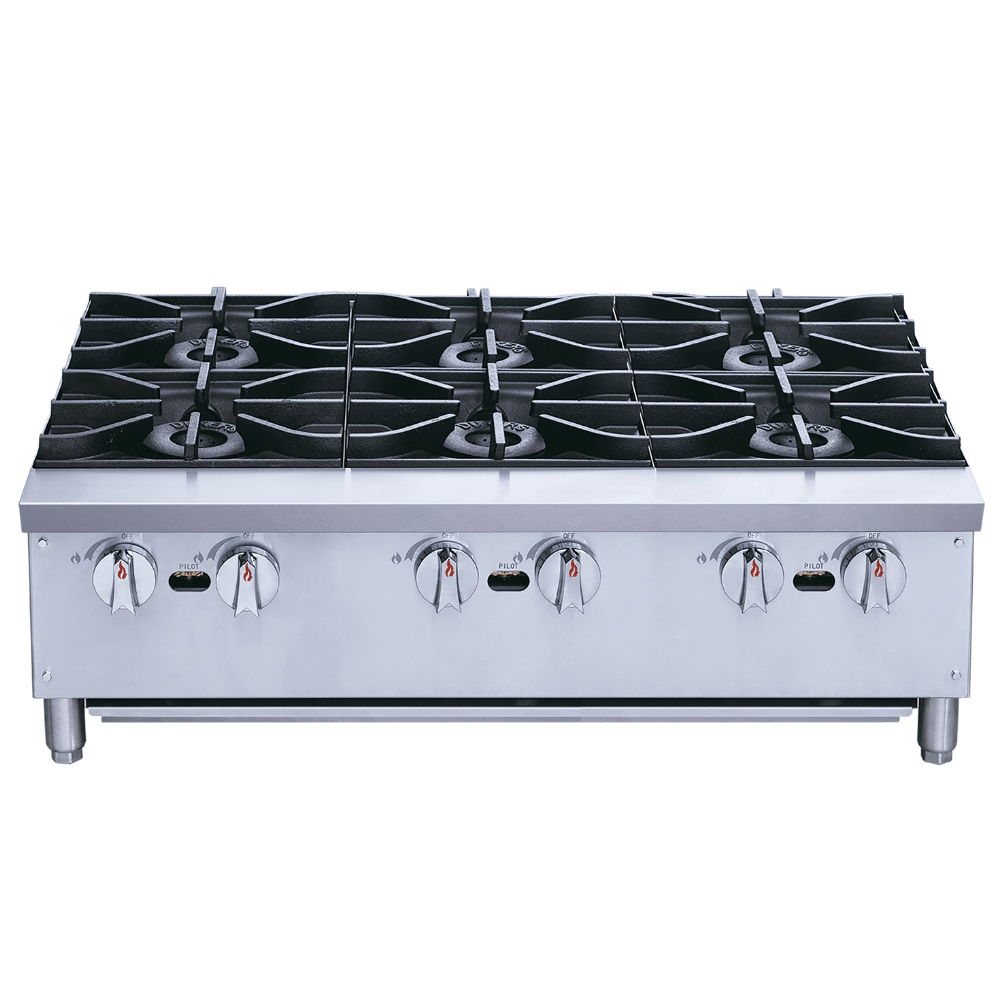 Migsa XRB-6-MG Parrilla Comercial Frente 91.5 cm 6 Parrillas Gas Acero Inoxidable Gris - - Migsa - King Star