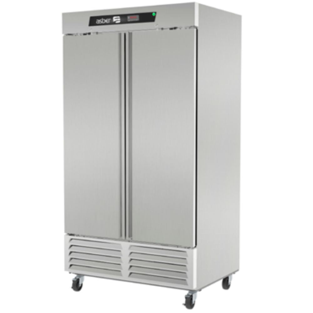 REFRIGERADOR ASBER ARR-37 HC | Refrigerador Vertical | 2 Puertas Solidas | 37 Pies Cúbicos | Acero Inoxidable | 6 Parrillas | Industrial Carnicería Abarrotes | Bar Tiendas Bistro Restaurante Lácteos Industrial Cocina Cremería Comercios Insumos Hotel Panadería Refresquero Latas Carnicería Abarrotes