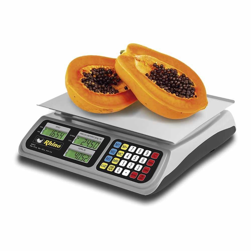 Rhino BAR-8 Bascula Mostrador Pantalla Cuarzo 40 kg Sobre Mostrador Recepción Pesar Cobrar Báscula para Fruteria Verduleria Tienda Negocio. Ideal para pesar, tianguis, frutas, verduras, casa, restaurante, carnicería, cremería, cocina, comedor industrial, negocio, carnes, tienda, etc. King Star. Envíos seguros a todo México. Cotiza hoy mismo.