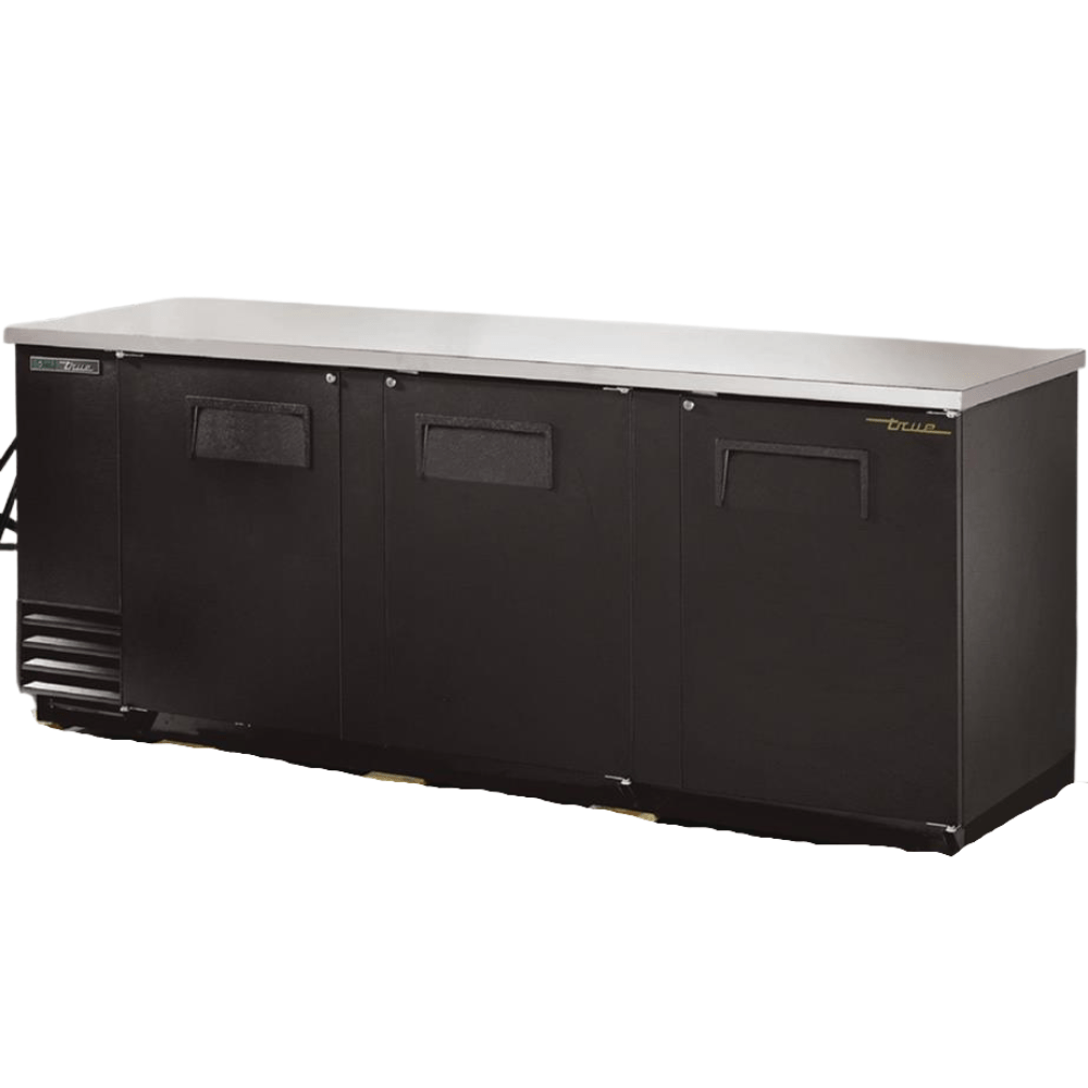 TRUE TBB-4-HC Refrigerador Contrabarra 3 Puertas Solida Iluminacion Cuerpo Acero Inoxidable Negro - - true - King Star