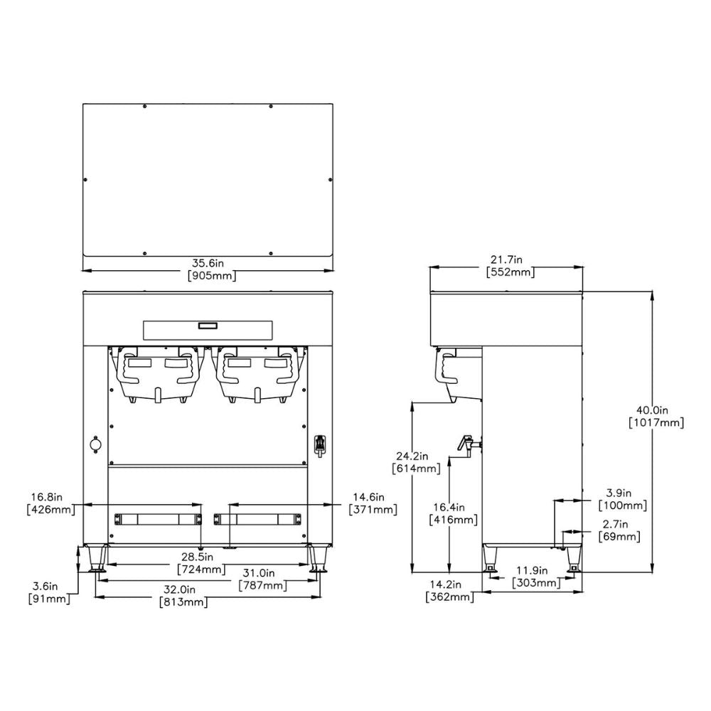 Bunn TITAN DUAL, 120/240V 1PH/3PH Cafetera Dual para Restaurante Cocina Industrial Cafeteria Cafeterías Restaurantes Establecimiento Cocina Comedor Negocio Bebidas Bar. King Star. Envíos seguros a todo México. Cotiza hoy mismo.