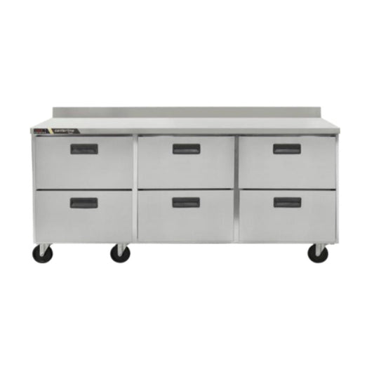 Centerline CLUC-72R-DW-WT 72” Refrigerador Bajo Barra Mesa Trabajo 6 Cajones 183.2 cm -  - Centerline - King Star