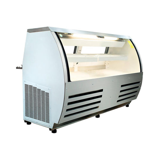 Criotec VCR-200 Vitrina Exhibidora Cristal Curvo Pasteleria Reposteria Negocio Alimentos Pasteles Panes Exhibicion Industrial Carniceria Cremeria.  King Star. Envíos seguros a todo México. Cotiza hoy mismo.