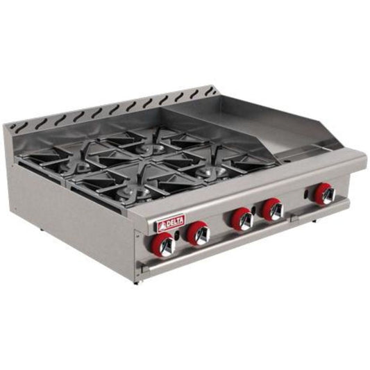 Delta 2-4-1-G Mixto Plancha Parrilla Gas 5 Controles Acero Inoxidable -  - Delta - King Star