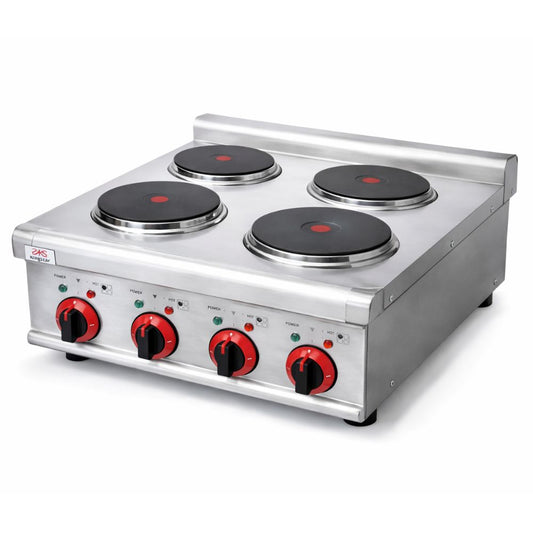ESTUFA KINGSTAR ESK4E | Estufa Sobremesa | Eléctrica | 4 Quemadores | Restaurante Negocio Cocina Cocinas Fondas Restaurantes Cenadurias Comedores Industriales Preparación de Alimentos Cocción 