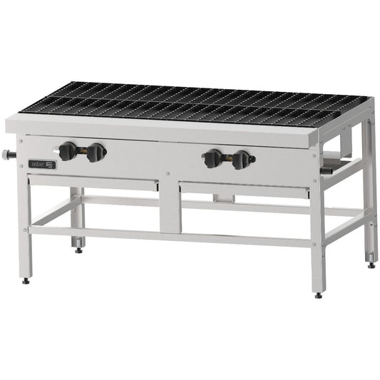 ESTUFÓN ASBER AESP-2-4 | Estufón a Gas | 4 Quemadores | Acero Inoxidable | Cocina Restaurante Hotel | Taquería Restaurante Negocio Alimentos Uso Industrial Tipo Fogón Uso Industrial