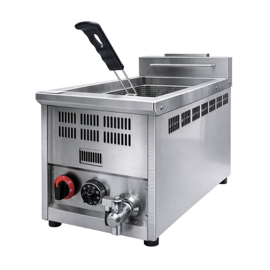 FREIDORA KINGSTAR FK1G | Freidora | Gas | 1 Canastilla | Restaurante Comida Rápida Restaurante Cocina Económica Freír Alimentos Freidoras Alitas Papas A la Francesa Salchipulpos Pollo Snacks