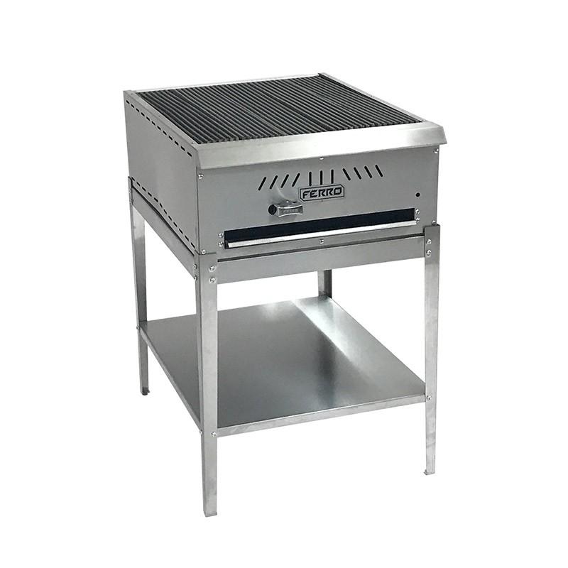 Ferro 16001003 Asador Frente 50 cm Gas 1 Control Piedra Volcanica Acero Inoxidable Gris - Asador - Ferro - King Star
