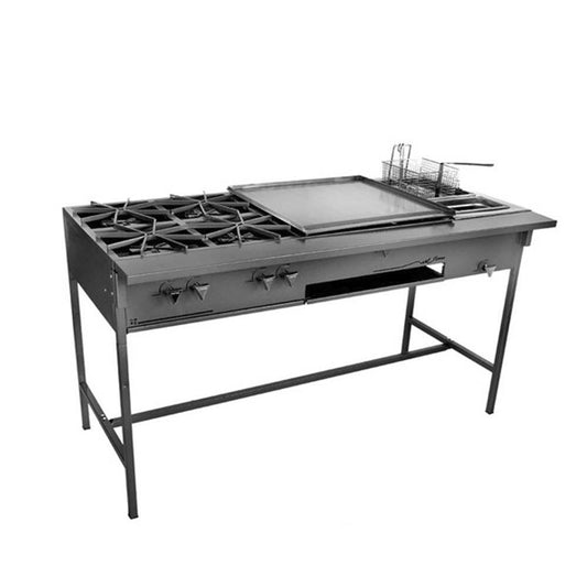 Ferro 16543004 Parrilla 4 Quemadores Plancha Freidor Gas LP - Parrilla - Ferro - King Star