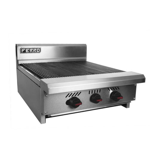 Ferro FR-A24C 23151106 Asador Frente 61 cm Gas 3 Controles Piedra Volcanica Acero Inoxidable Gris - Asador - Ferro - King Star