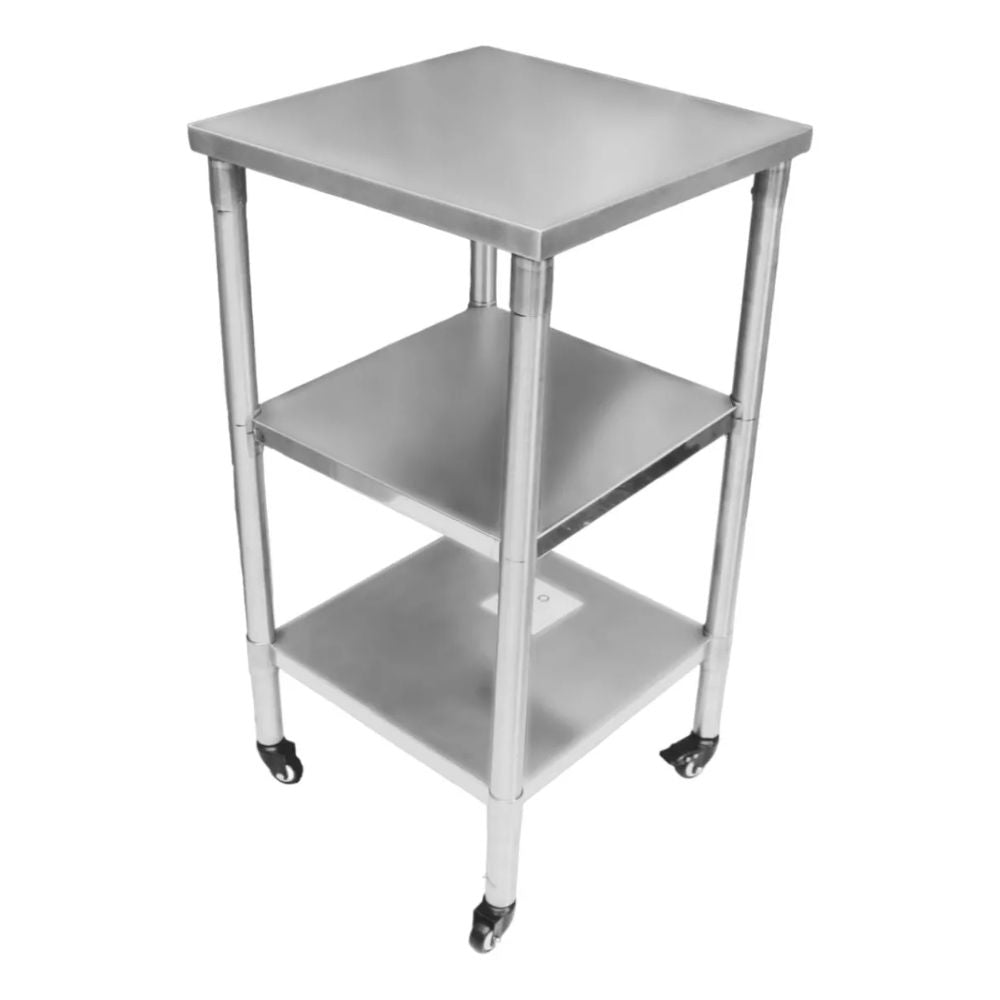 MESA King Star MLM2711677122 | Mesa Isla | Frente 50 cm | Doble Entrepaño | Acero Inoxidable | Cocina Industrial Restaurante Hotel