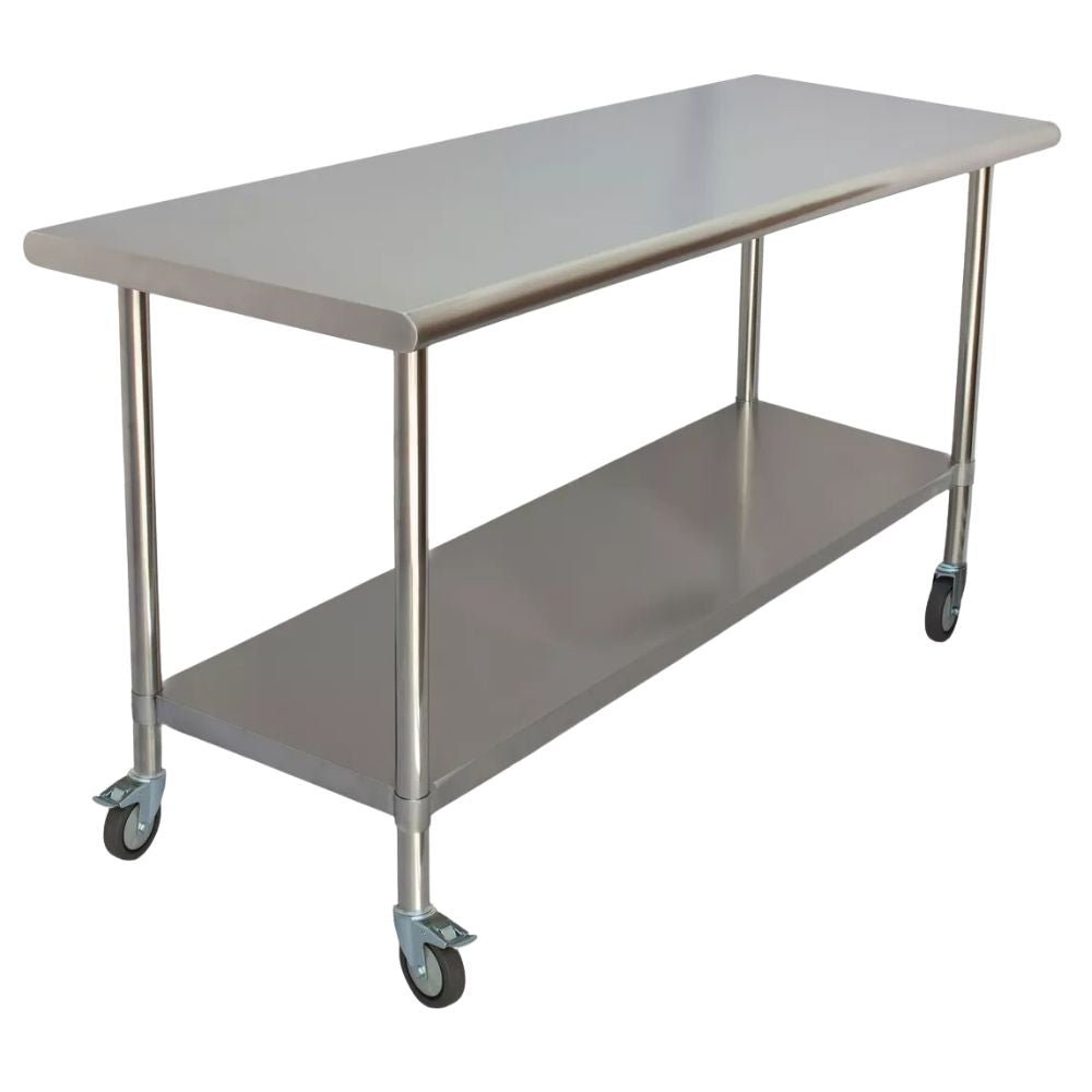 MESA King Star MLM2959976970 | Mesa en Isla con Ruedas | Acero Inoxidable | Cocina Industrial Restaurante Bar