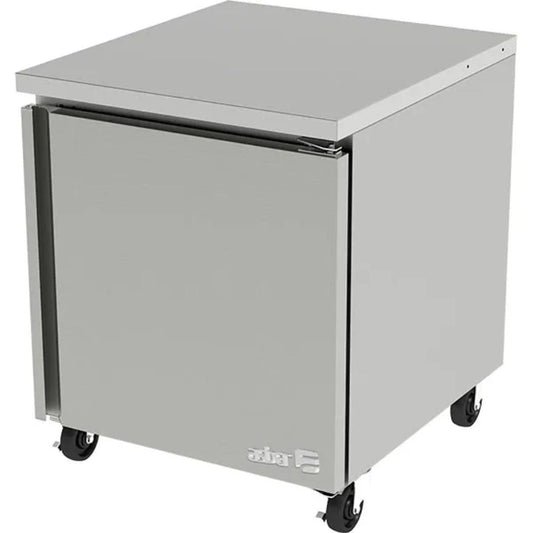 MESA ASBER AUTR-27 HC |  Mesa Refrigerada Bajo Barra | 1 Puerta Solida | Acero Inoxidable | Gris | 1 Parrilla | Restaurante Cocina Cafetería Bar Hotel Restaurante Conservador Bebidas MRBBS-28-1S