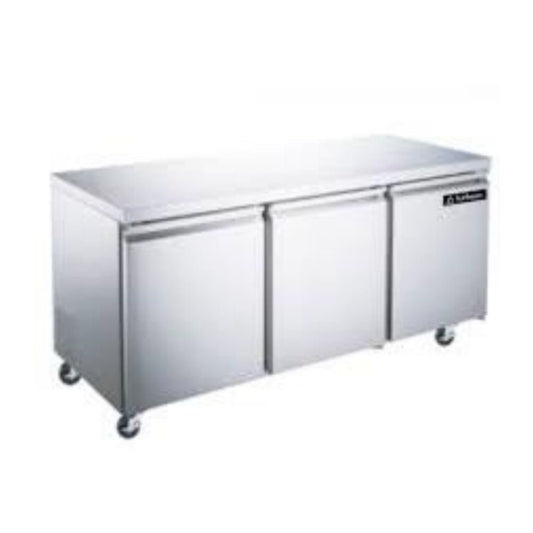 MESA DE PREPARACIÓN IMBERA 1028450UCT72-3P | Mesa De Preparación Con Refrigerante | 3 Puertas | Restaurante Bar Cafetería Guarniciones Comedores Industriales Cocinas Industriales Panadería Carnicería Preparación Sushi Postres Ensaladas Baguettes.