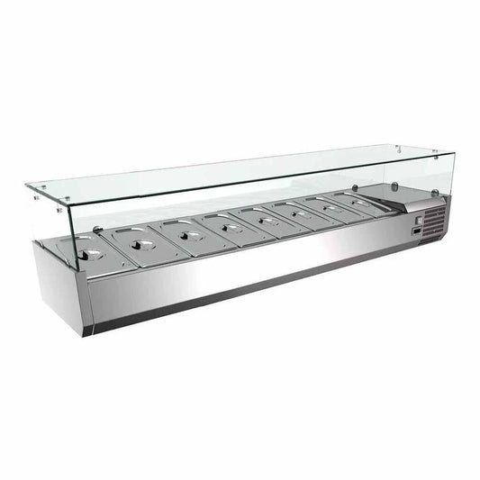 Migsa Rt-1800L Vitrina Refrigerada Ensaladas Pizzas Acero Inoxidable. 180 cm - 110 V - Vitrinas Refrigeradas - Migsa - King Star