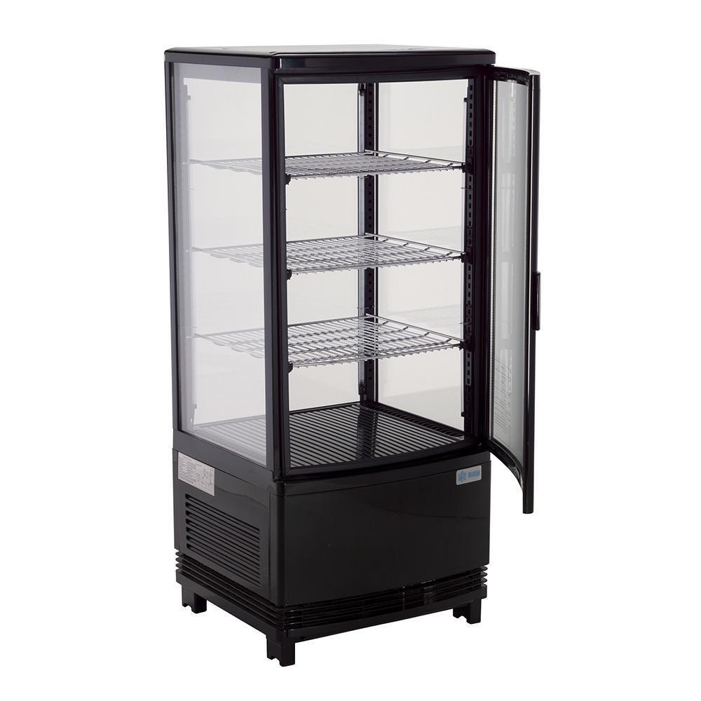 Migsa Rt-78L 1R Refrigerador Panorámico vertical  con 1 Puerta de Cristal, 3 Parrillas y 2.89 Pies - 82 Litros de capacidad. Con iluminación LED, Cuerpo esmaltado Negro - Refrigeradores - Migsa - King Star