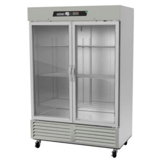 REFRIGERADOR ASBER ARR-49-G-H HC | Refrigerador Exhibidor Vertical | Eléctrico | 2 Puertas Cristal | 49 Pies Cúbicos | Acero Inoxidable | 6 Parrillas | Hotel Carnicería Abarrotes | Refresquero Latas Bar Tiendas Bistro Restaurante Lácteos Industrial Cocina Cremería Comercios Insumos Hotel Panadería Carnicería Abarrotes 