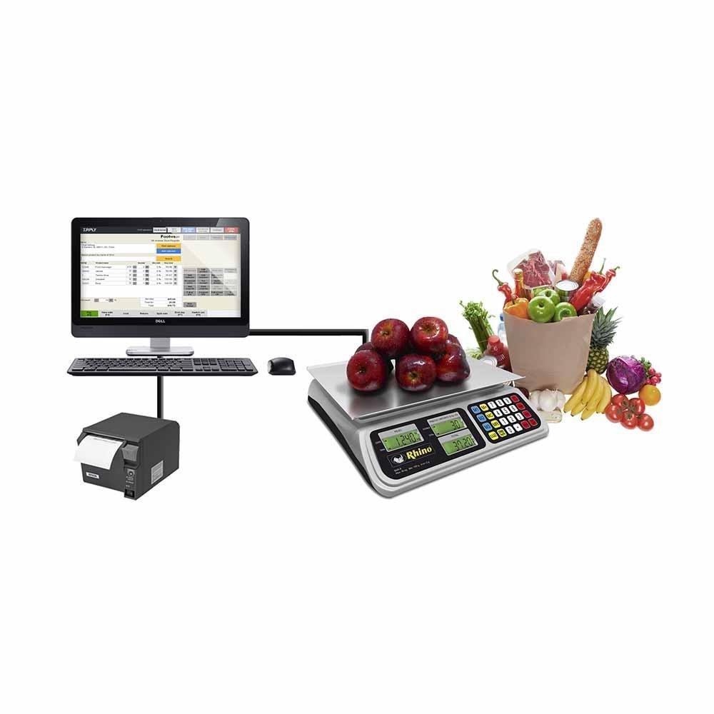 Rhino BAR-8RS Bascula Mostrador Pantalla Backlight 40 kg Sobre Mostrador Recepción Pesar Cobrar Báscula para Fruteria Verduleria Tienda Negocio Cremeria. Ideal para pesar, tianguis, frutas, verduras, casa, restaurante, carnicería, cremería, cocina, comedor industrial, negocio, carnes, tienda, etc. King Star. Envíos seguros a todo México. Cotiza hoy mismo.