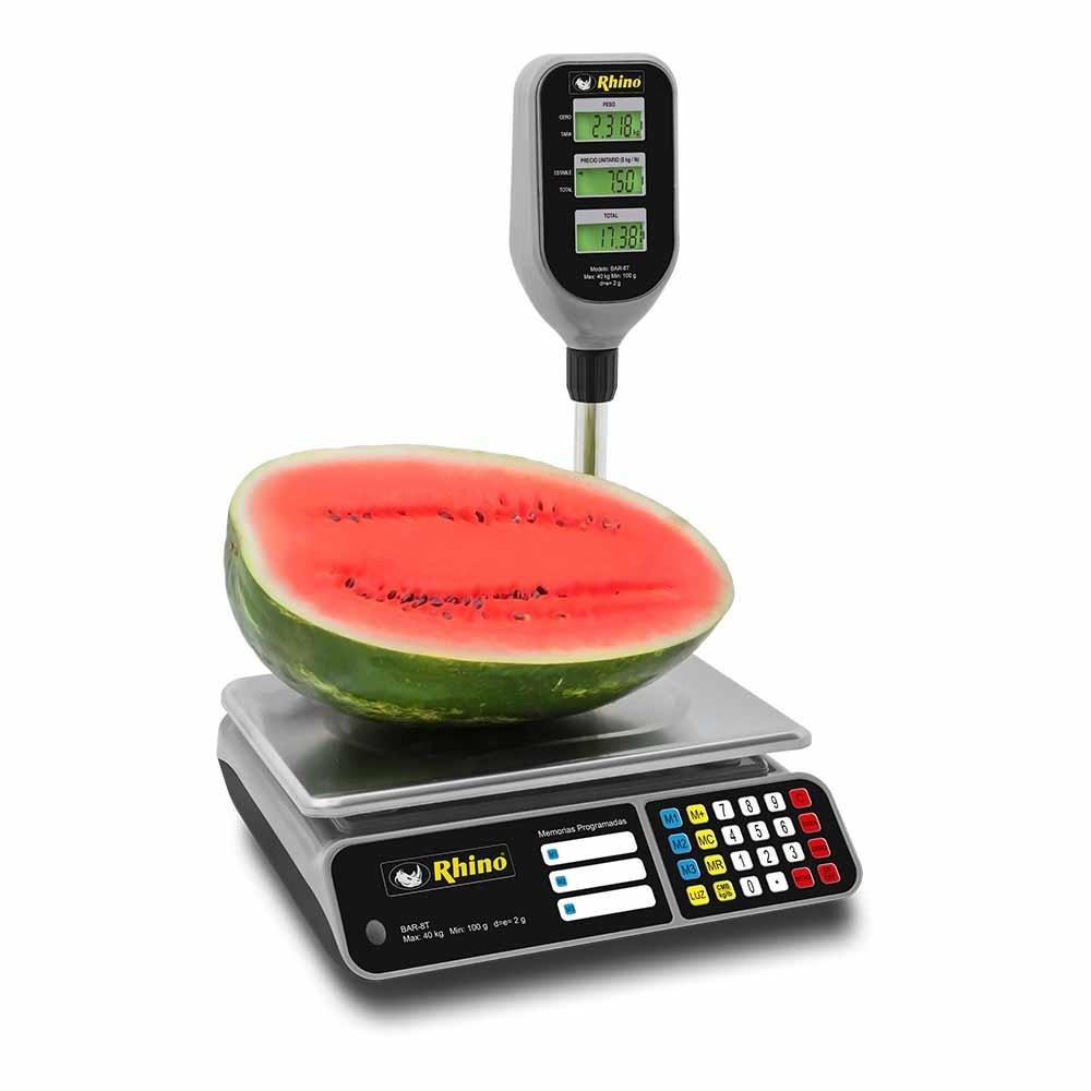 Rhino BAR-8T Bascula Mostrador Pantalla Backlight 40 kg Sobre Mostrador Recepción Pesar Cobrar Báscula para Fruteria Verduleria Tienda Negocio Cremeria. Ideal para pesar, tianguis, frutas, verduras, casa, restaurante, carnicería, cremería, cocina, comedor industrial, negocio, carnes, tienda, etc. King Star. Envíos seguros a todo México. Cotiza hoy mismo.