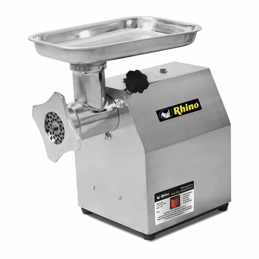 Rhino MOCA-12 Molino Carne Motor 1 hp Cedazo 12 Acero Inoxidable. Ideal para carniceria, carnes, carnes rojas, res, puerco, molida, restaurante, cremería, negocio, insumos etc. King Star. Envíos seguros a todo México. Cotiza hoy mismo.