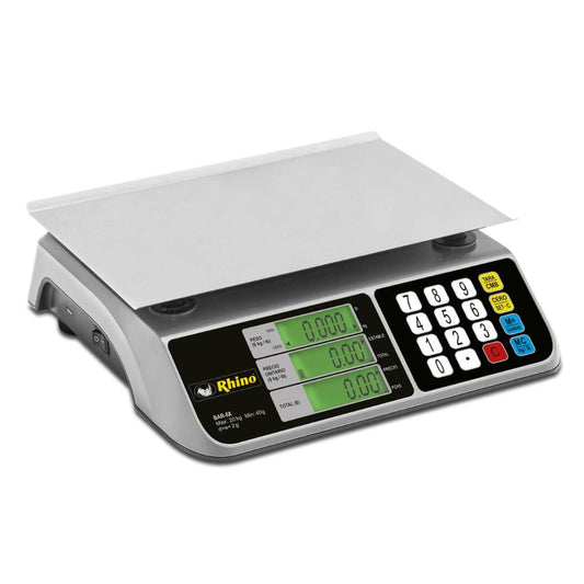 Rhino BAR-6X Bascula Mostrador Multifuncional 20 Kg Sobre Mostrador Recepción Pesar Cobrar Báscula para Fruteria Verduleria Tienda Negocio. Ideal para pesar, tianguis, frutas, verduras, casa, restaurante, carnicería, cremería, cocina, comedor industrial, negocio, carnes, tienda, etc. King Star. Envíos seguros a todo México. Cotiza hoy mismo.