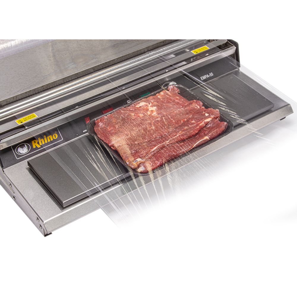 Rhino EMPA-55 Emplayadora Alimentos Rollos Regulador Temperatura - Emplayadoras - Rhino - King Star Rhino EMPA-55 Emplayadora Alimentos Rollos Emplaya Comida Queso Carne Vegetales Comida para Llevar Alimentos para eventos bodas fiestas Comida Rapida Carniceria Carne Emplayada Pollo Supermercado Minisuper Abarrotes
