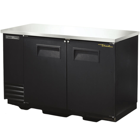 TRUE TBB-2-HC Refrigerador Contrabarra 2 Puertas Solidas Iluminacion Cuerpo Acero Inoxidable Negro -  - true - King Star
