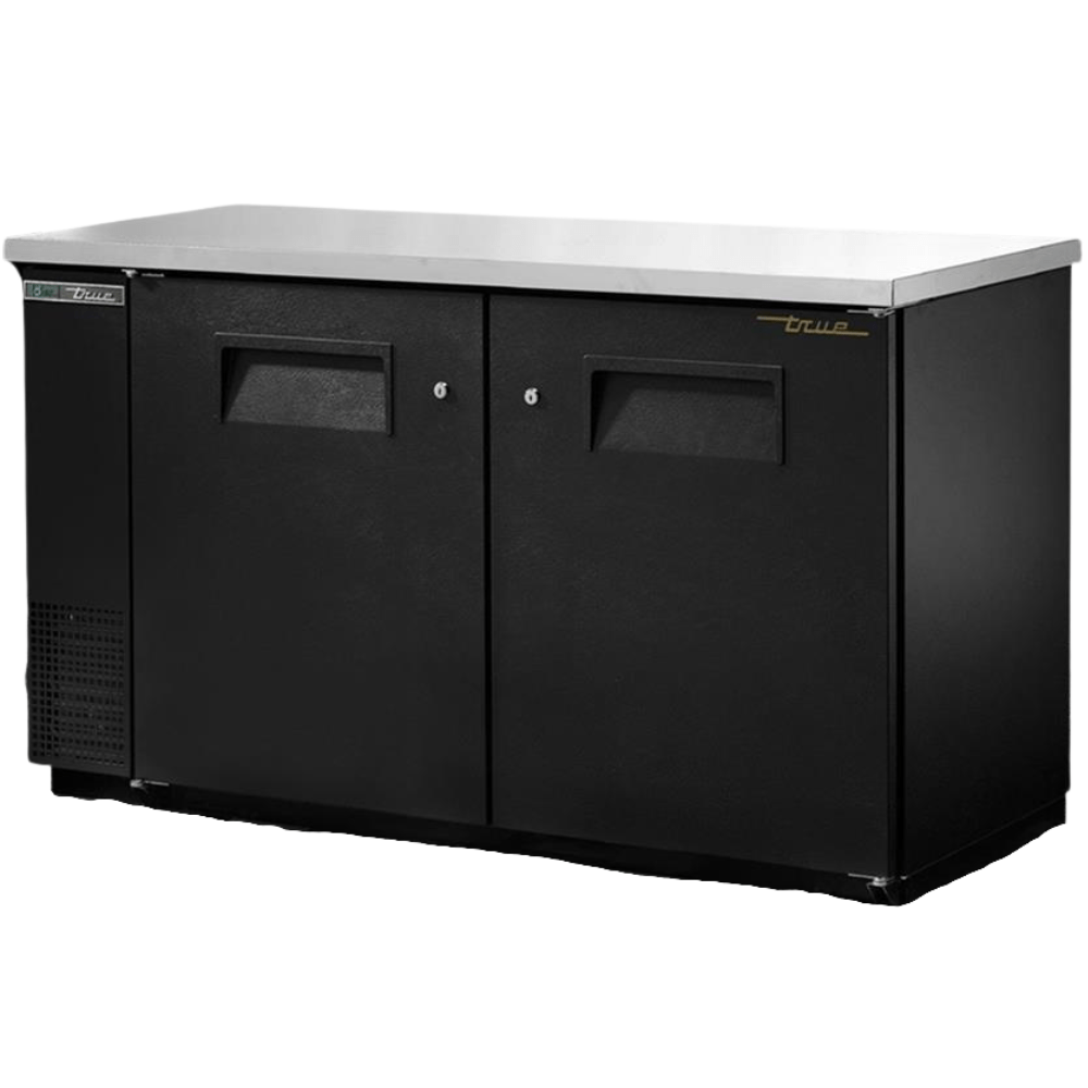 TRUE TBB-24-60-HC Refrigerador Contrabarra 2 Puertas Solida Iluminacion Cuerpo Acero Inoxidable Negro -  - true - King Star