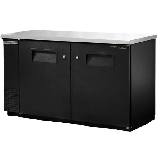 TRUE TBB-24-60-HC Refrigerador Contrabarra 2 Puertas Solida Iluminacion Cuerpo Acero Inoxidable Negro -  - true - King Star