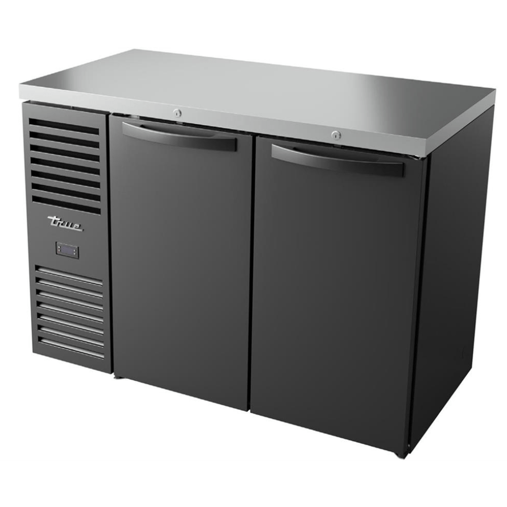 TRUE TBR48-RISZ1-L-B-SS-1 Refrigerador Contrabarra 2 Puertas Solida Iluminacion Cuerpo Acero Inoxidable Negro -  - true - King Star