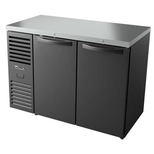 TRUE TBR48-RISZ1-L-B-SS-1 Refrigerador Contrabarra 2 Puertas Solida Iluminacion Cuerpo Acero Inoxidable Negro -  - true - King Star