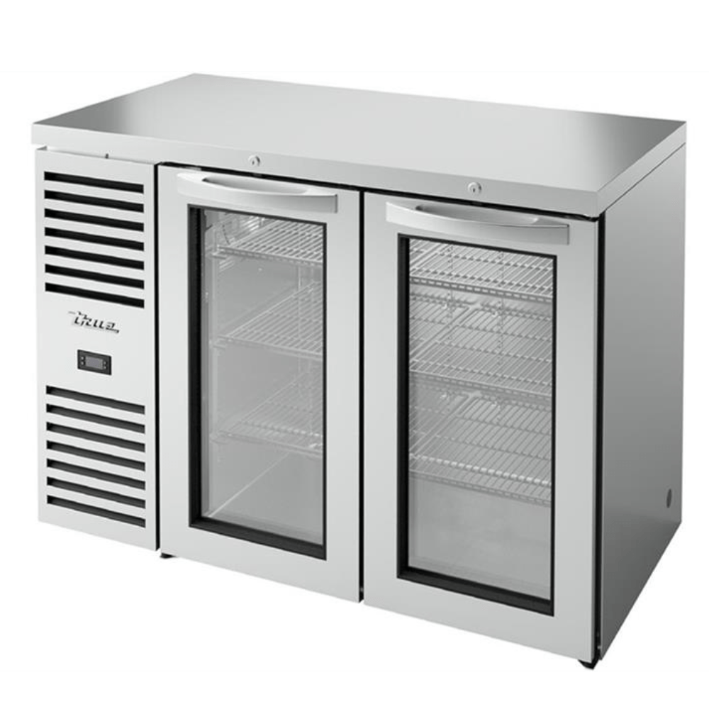 TRUE TBR48-RISZ1-L-S-GG-1 Refrigerador Contrabarra 2 Puertas Cristal  6 Parrillas Iluminacion Cuerpo Acero Inoxidable Gris -  - true - King Star