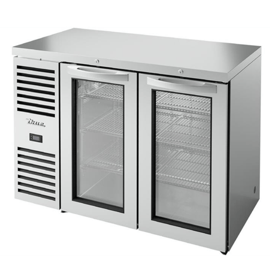 TRUE TBR48-RISZ1-L-S-GG-1 Refrigerador Contrabarra 2 Puertas Cristal  6 Parrillas Iluminacion Cuerpo Acero Inoxidable Gris -  - true - King Star